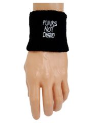 Schweißbänder Punks not dead weiß