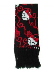 Winterschal skull girl rote Schleife