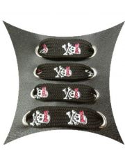 Schnürsenkel Totenkopf mit Schleife schmal