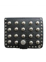 Ledergeldbeutel 5 reihig Nieten schwarz