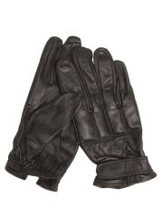Quarzsand Leder Handschuhe schwarz