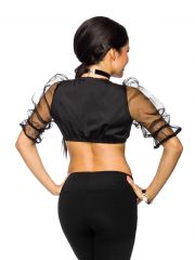 elegante Oktoberfest Dirndl Bluse schwarz transparent