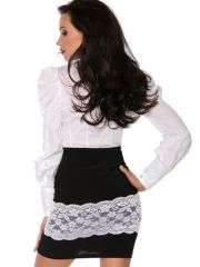 Rockabilly Style Rock mit Spitzenbordüre schwarz