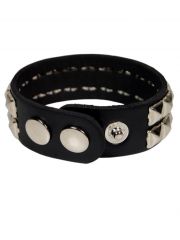 Kunstleder Armband Pyramidennieten 2 reihig