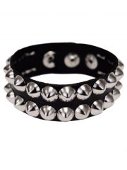 Kunstleder Armband Spitznieten 2 reihig