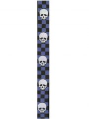 Hosenträger Totenköpfe auf Schachbrettmuster blau