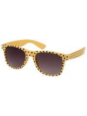 Sonnenbrille 50er Rockabilly Style gelb Punkte