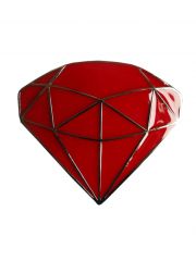 Gürtelschnalle Diamant rot