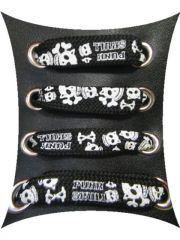 Schnürsenkel Punk Skull schwarz schmal