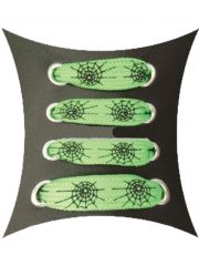 Schnürsenkel Spinnennetz grün schmal