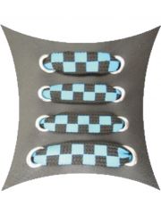 Schnürsenkel Schachbrettmuster blau schmal