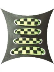 Schnürsenkel kariert neon gelb schmal