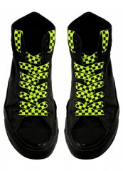 Schnürsenkel kariert neon gelb schmal