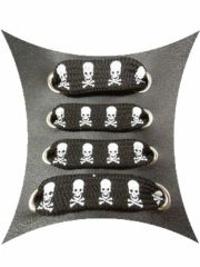 Schnürsenkel Dead Heads weiß schmal