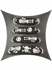Schnürsenkel Skelett weiß schmal