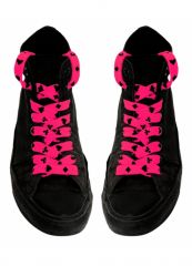 Schnürsenkel Kartenspiel neon pink schmal