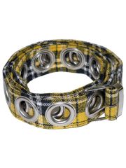 Gürtel Tartan gelb mit Ösen