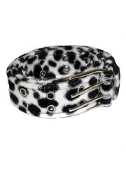 Gürtel mit Fell Kuh schwarz weiß mit Ösen