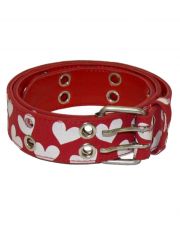 Gürtel rot mit weißen Herz