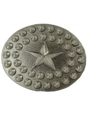 Gürtelschnalle Stern mit Nieten silber
