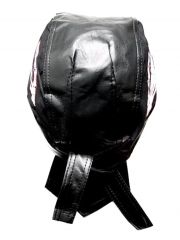 Bandana Cap Kunstleder schwarz Skelett Hand