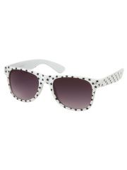 Sonnenbrille 50er Rockabilly Style Sterne weiß