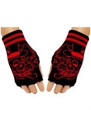 Fingerlose Handschuhe rauchender Totenkopf