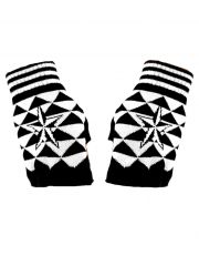 Fingerlose Handschuhe Stern kariert