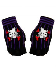 Fingerlose Handschuhe Skull Cat