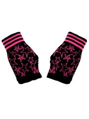 Fingerlose Handschuhe Stars pink