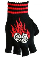 Fingerlose Handschuhe brennende Würfel