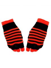 Multi Handschuhe neon orange gestreift 2 in 1