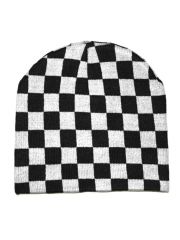 Beanie schwarz und weiß kariert