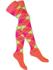 Overknees Quadrate orange mehrfarbig