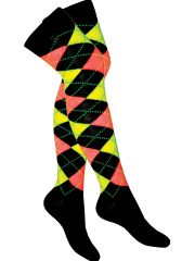 Overknees Rauten neon gelb orange