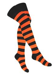 Overknees Stripes orange schwarz
