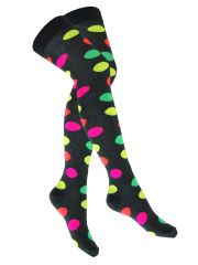 Overknees gepunktet gelb grün pink