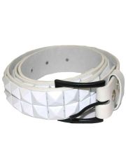 Gürtel Pyramidennieten 2 reihig weiß