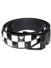 Gürtel Pyramidennieten 2 reihig schwarz weiß