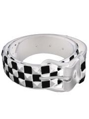 Gürtel Pyramidennieten 3 reihig weiß