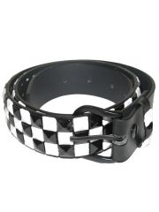 Gürtel Pyramidennieten 3 reihig schwarz weiß