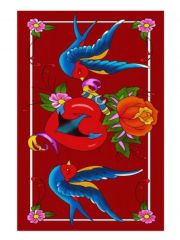 Tagesdecke Vögel und Blumen 240 x 150 cm