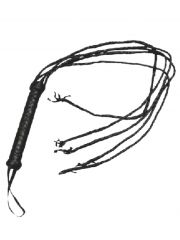 Fetisch Leder Peitsche mit Riemen 103 cm schwarz