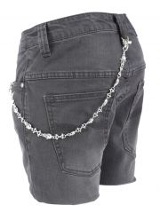 Geldbeutel Kette Skulls silber