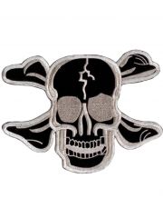 Aufnäher Skull and Bones silber