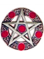 Aufnäher Pentagramm rot