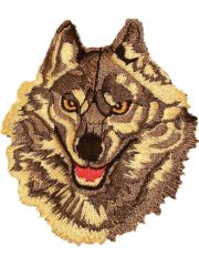 Aufnäher Wolfskopf gold