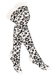 Overknees Leopard schwarz weiß