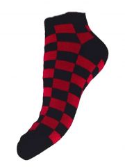 Sneaker Socken schwarz rot kariert