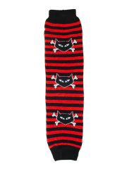 Arm Stulpen Skull Girl gestreift rot